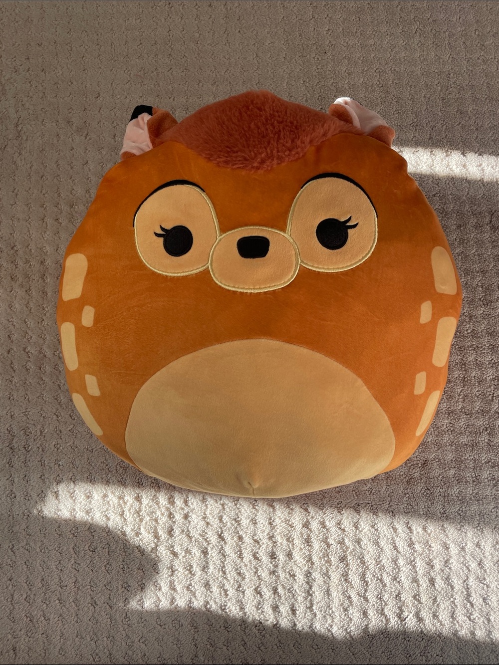 Squishmallows Orange and Cream Deer Plush Accent Pillow